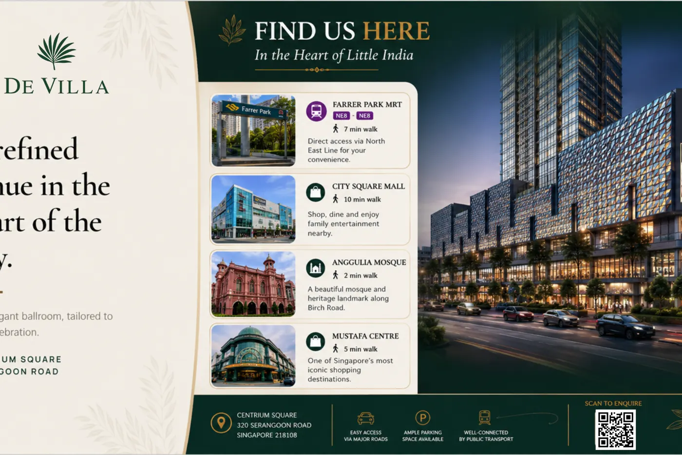 Farrer Part MRT, City Sq Mall, Anggulia Mosque, Mustafa Centre