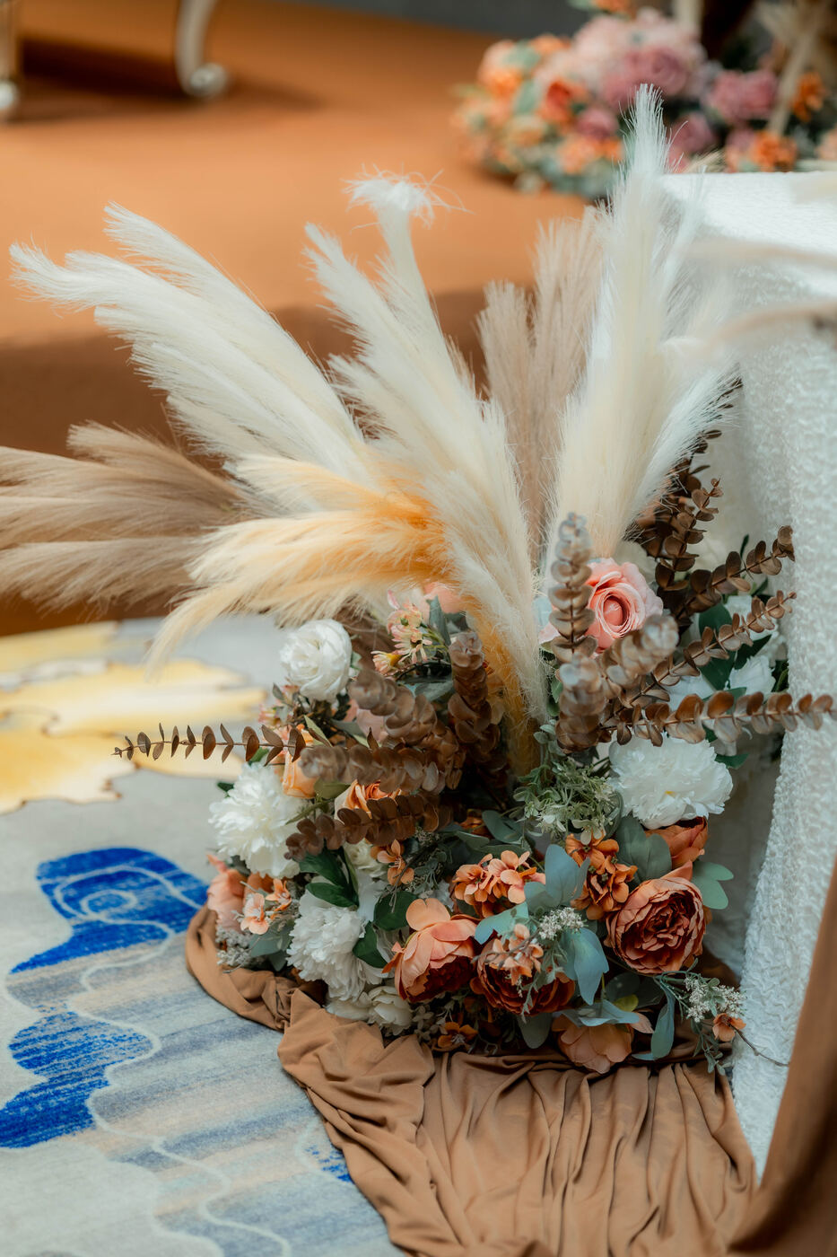 Vertical floral stage and decor detail